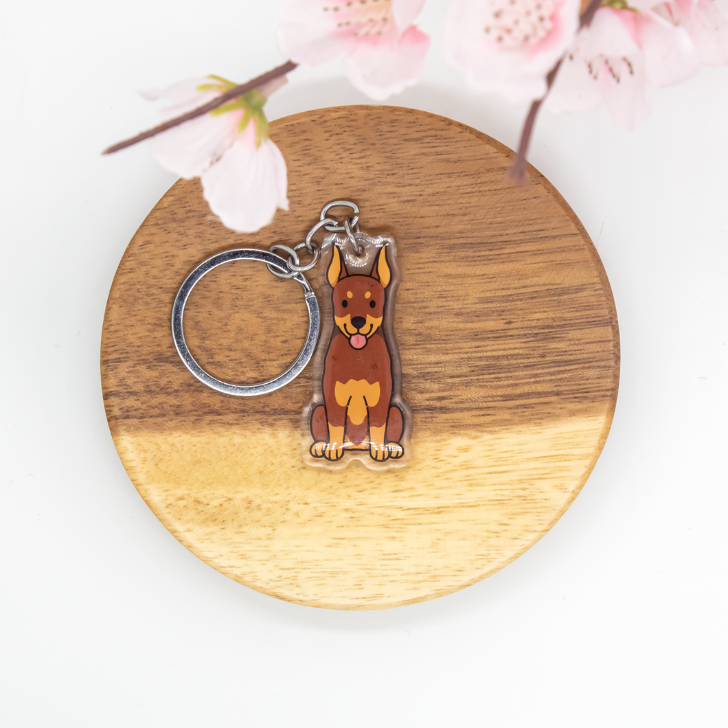 Doberman Pet Dog Keychains Epoxy/Acrylic Keychain