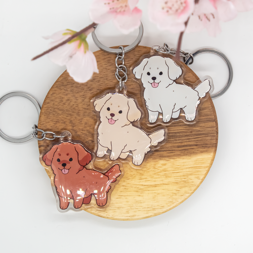 Labrador Golden Retriever Keychains Epoxy/Acrylic Keychain
