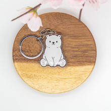 Load image into Gallery viewer, White Polar Bear Keychains Epoxy/Acrylic Keychain
