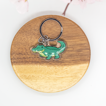 Load image into Gallery viewer, Green Alligator Keychain Epoxy/Acrylic Keychain
