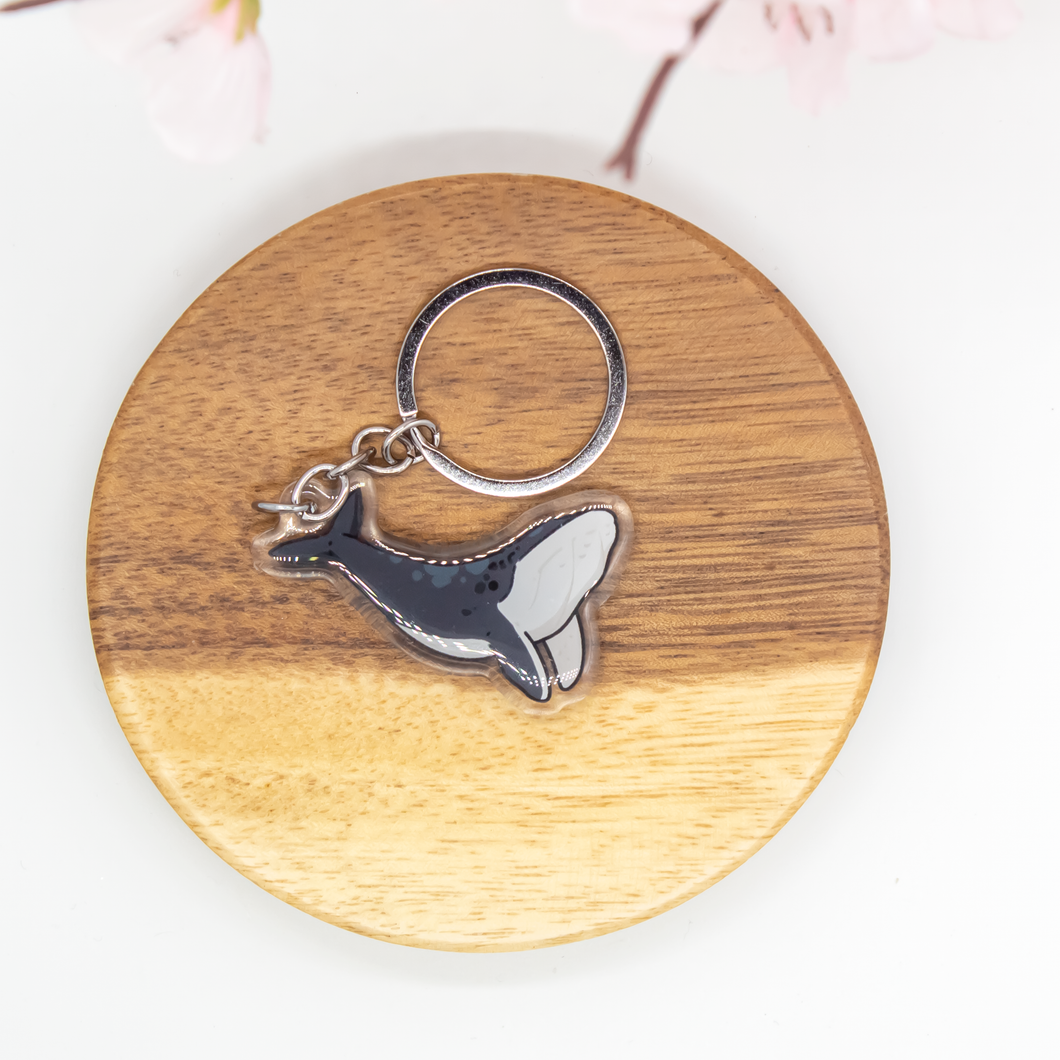 Black Humpback Whale Keychain Epoxy/Acrylic Keychain