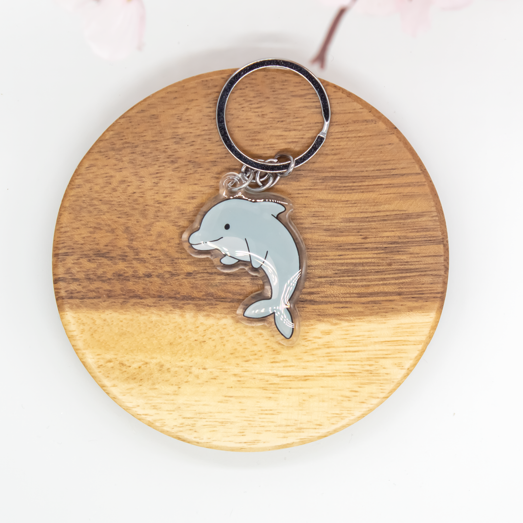 Gray Dolphin Keychain Epoxy/Acrylic Keychain