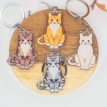 Load image into Gallery viewer, Tabby Cat Keychain Epoxy/Acrylic Keychain
