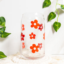 Load image into Gallery viewer, Red flower glass cup
