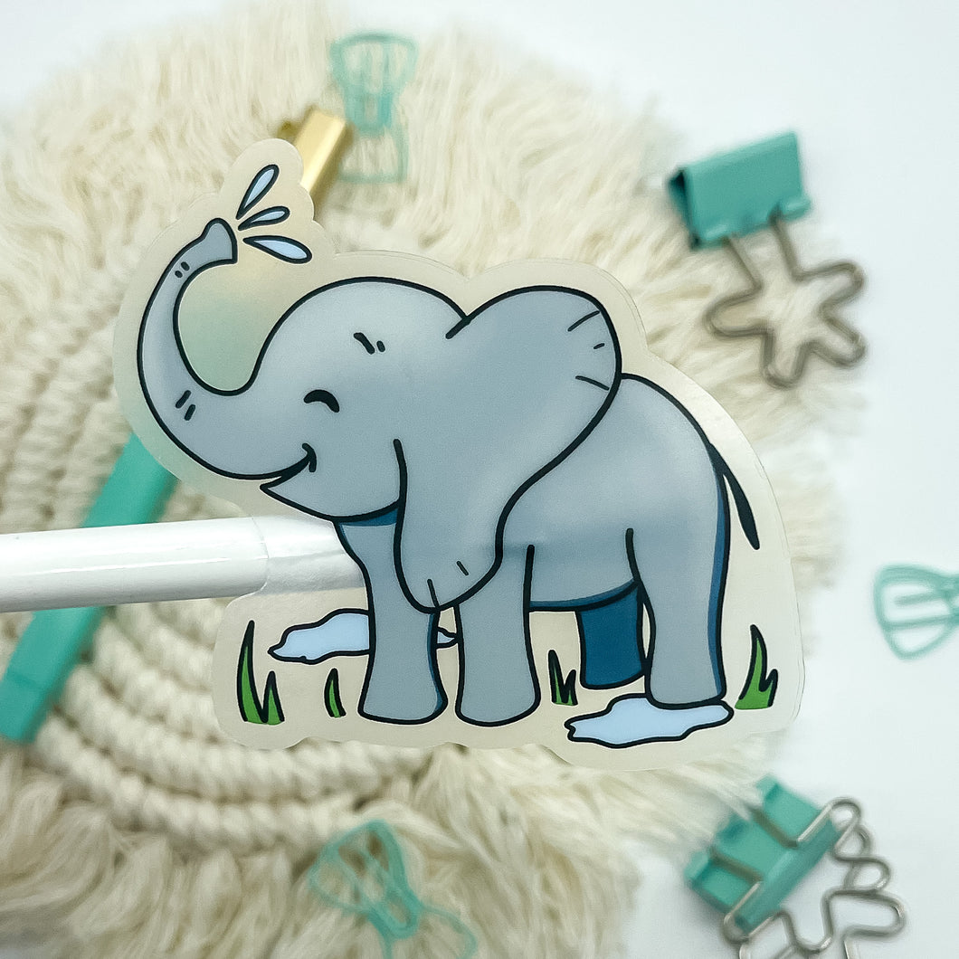 CLEAR Cute Elephant Sticker