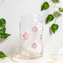 Load image into Gallery viewer, Pink flower glass cup
