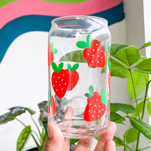 Load image into Gallery viewer, Strawberry Glass cup in the sun
