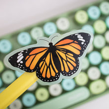 Load image into Gallery viewer, Clear Butterfly sticker shot on keyboard
