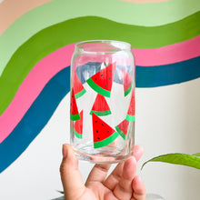 Load image into Gallery viewer, Watermelon glass cup in the sun
