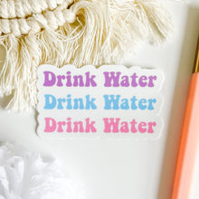 Load image into Gallery viewer, drink water reminder sticker on a buho decor

