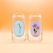 Load image into Gallery viewer, Birth Month Flowers Can Glass Cup (Lid and Straw not included)
