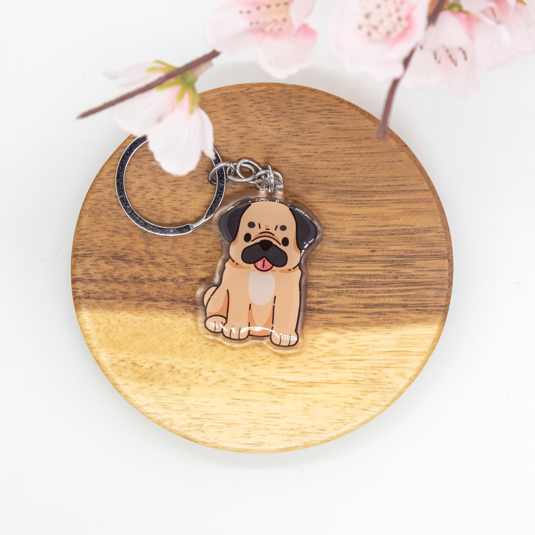 Pug Pet Dog Keychains Epoxy/Acrylic Keychain