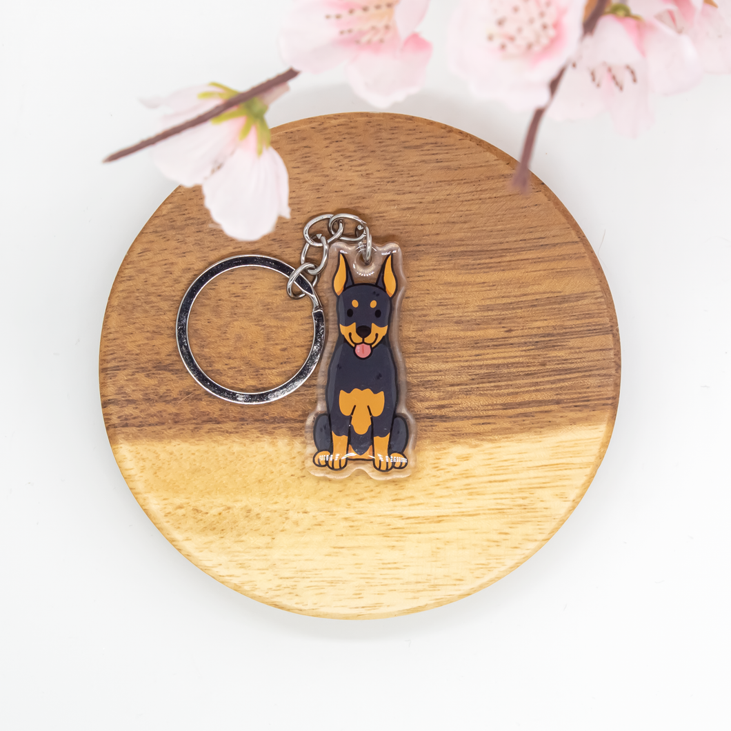 Doberman Pet Dog Keychains Epoxy/Acrylic Keychain