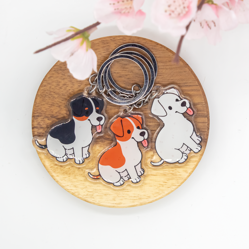 Jack Russel Pet Dog Keychains Epoxy/Acrylic Keychain