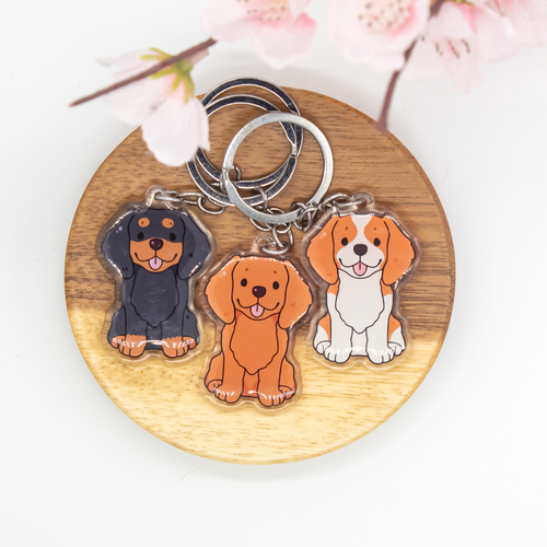 Cavalier King Charles Spaniel Pet Dog Keychains Epoxy/Acrylic Keychain
