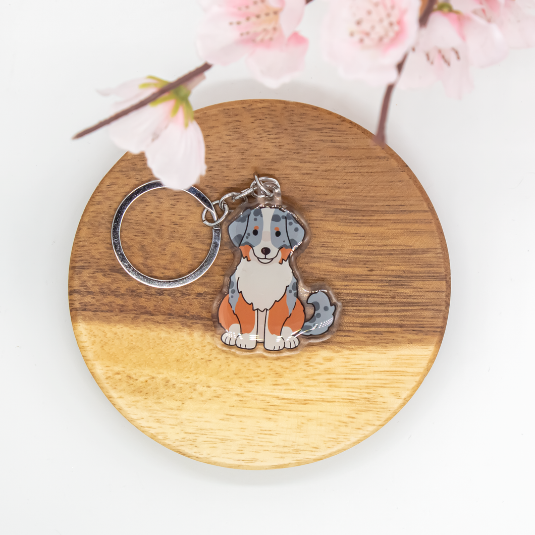 Australian Shepherd Pet Dog Keychains Epoxy/Acrylic Keychain