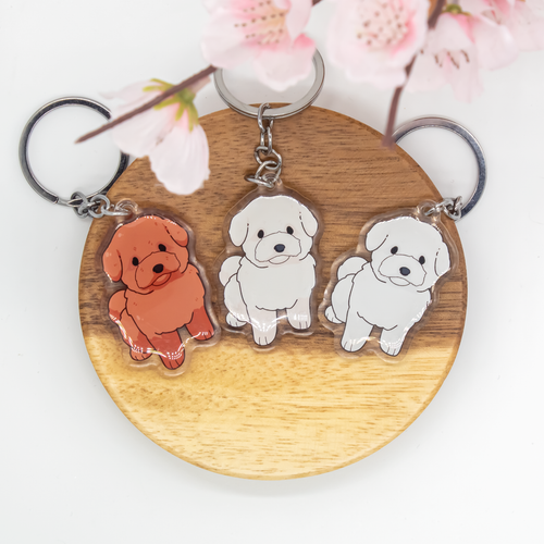 Maltipoo Pet Dog Keychains Epoxy/Acrylic Keychain