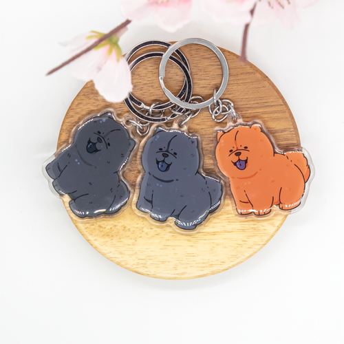 Chow Chow Pet Dog Keychains Epoxy/Acrylic Keychain