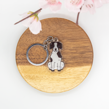 Load image into Gallery viewer, White Brown Brittany Spaniel Pet Dog Keychains Epoxy/Acrylic Keychain
