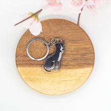 Load image into Gallery viewer, Dark Gray Grey Hound Pet Dog Keychains Epoxy/Acrylic Keychain
