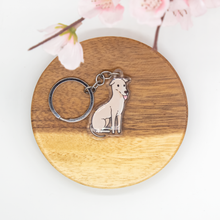 Load image into Gallery viewer, Cream Grey Hound Pet Dog Keychains Epoxy/Acrylic Keychain
