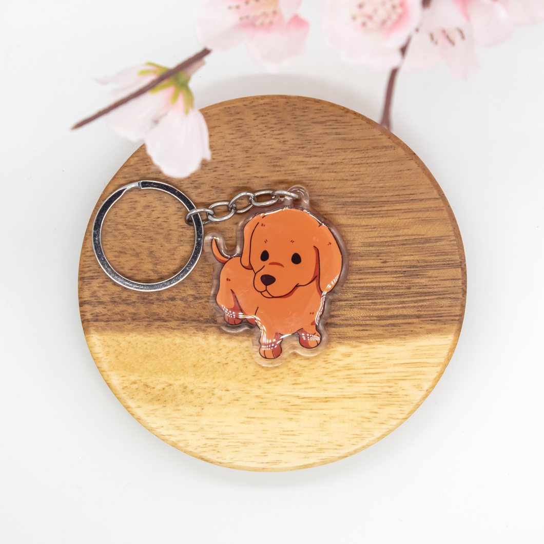 Brown Wiener Pet Dog Keychains Epoxy/Acrylic Keychain