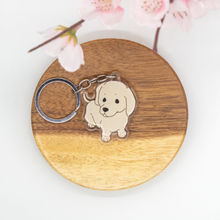 Load image into Gallery viewer, Cream Wiener Pet Dog Keychains Epoxy/Acrylic Keychain
