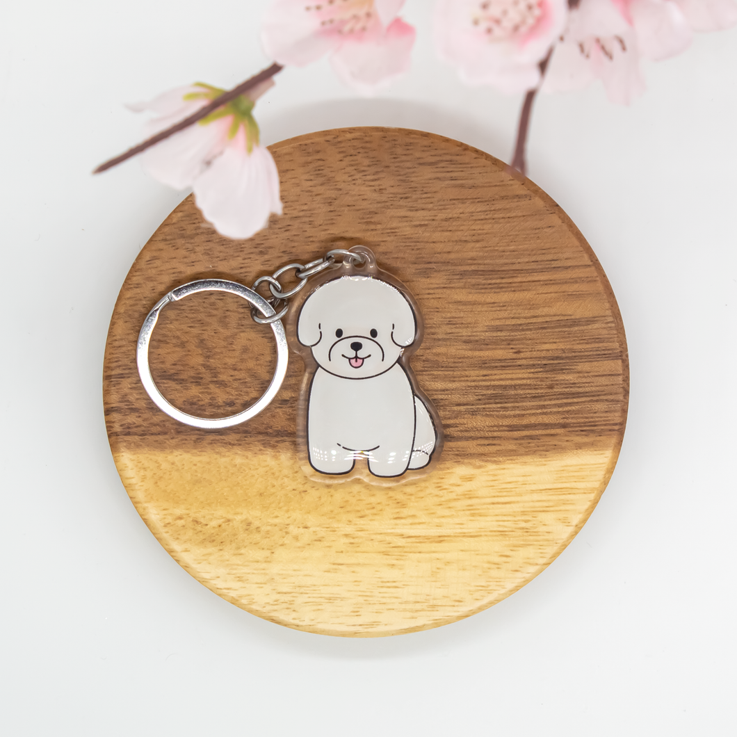Bichon Pet Dog Keychains Epoxy/Acrylic Keychain
