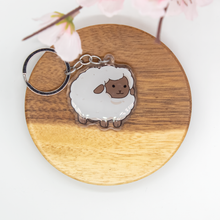Load image into Gallery viewer, White Sheep Keychains Epoxy/Acrylic Keychain
