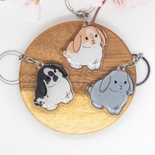 Load image into Gallery viewer, Holland Lop Bunny Keychains Epoxy/Acrylic Keychain
