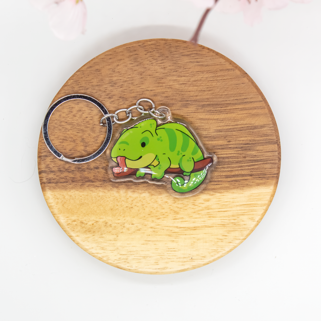 Green Chameleon Keychains Epoxy/Acrylic Keychain