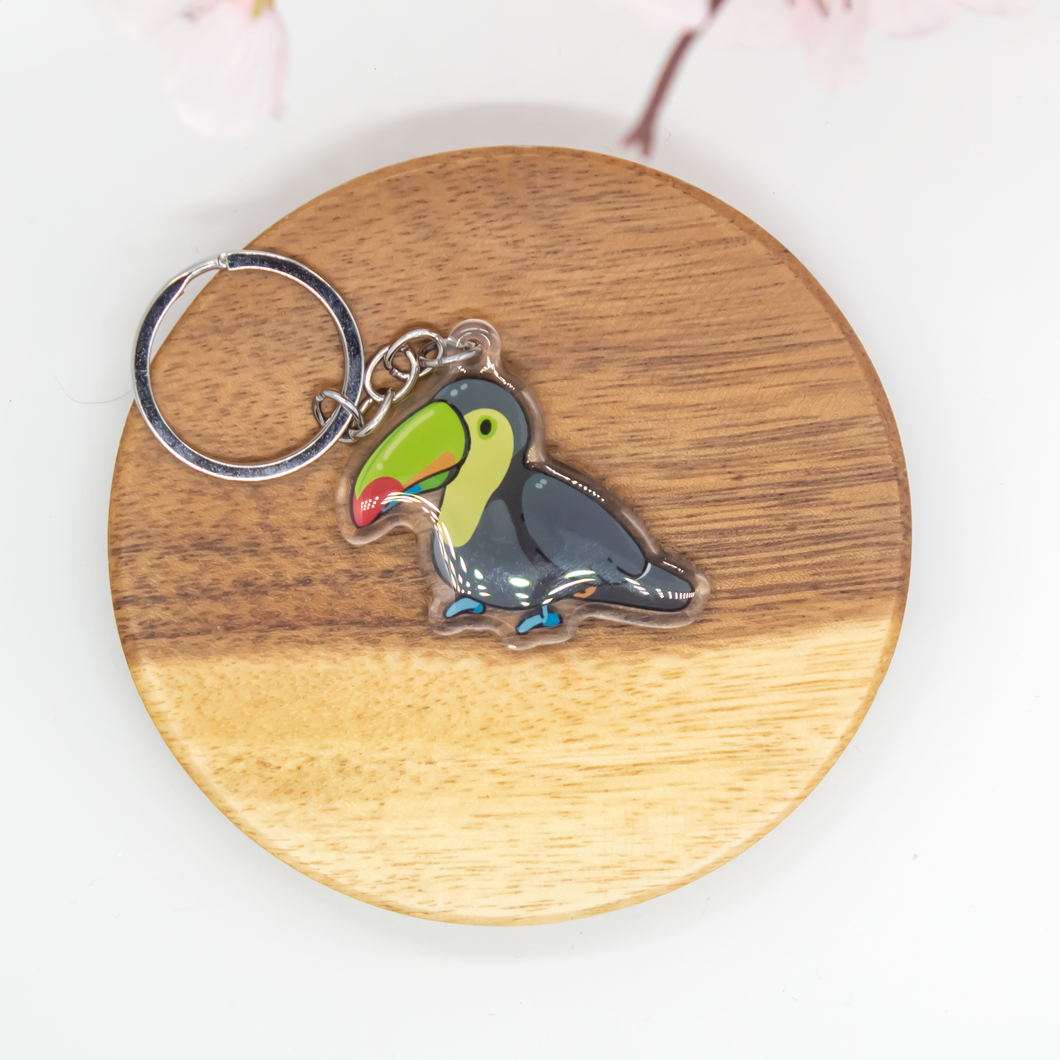 Green  Toucan Keychain Epoxy/Acrylic Keychain