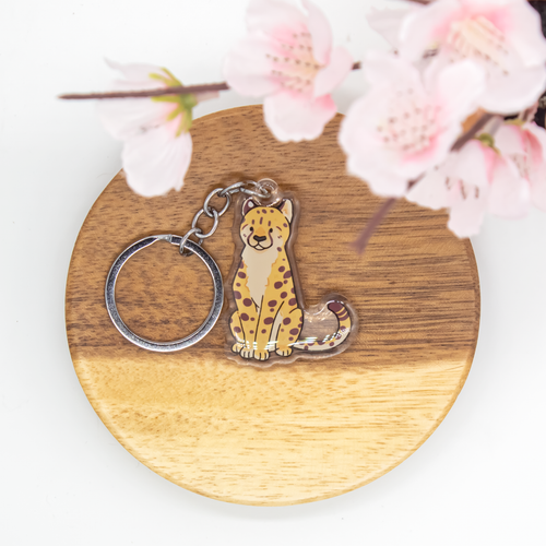 Cheetah Epoxy/Acrylic Keychain