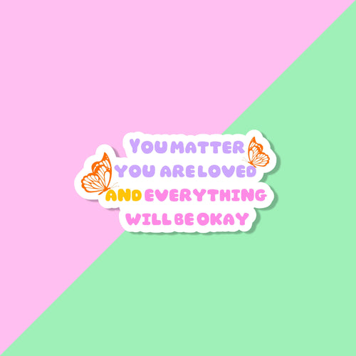 A sticker with the words 