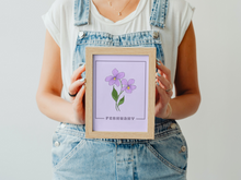 Load image into Gallery viewer, A person holding a small framed print with the february month.
