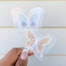 Load image into Gallery viewer, Double Butterfly Rainbow Maker Suncatcher Sticker, 4&quot;

