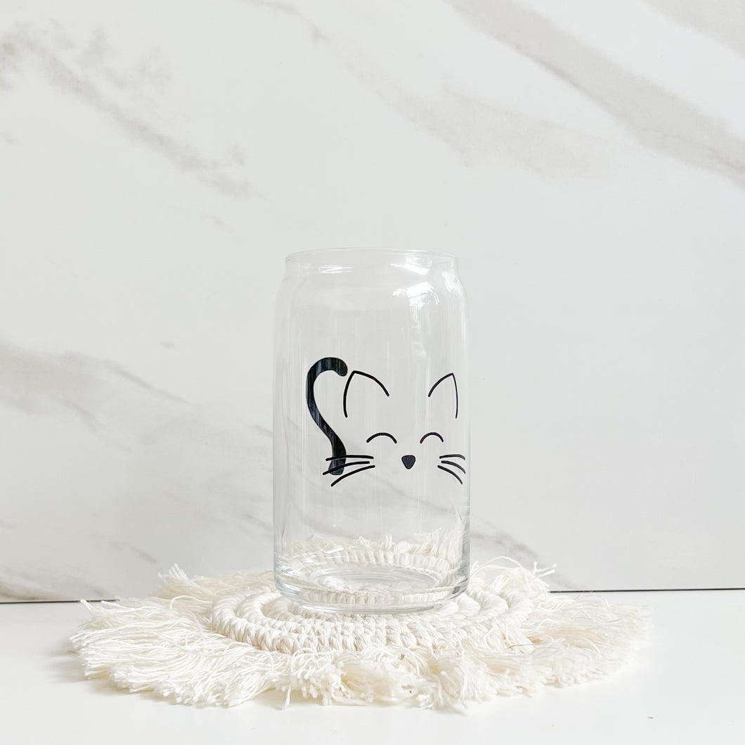 Cat Face beer can glass cup