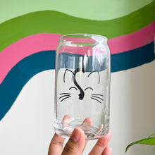 Load image into Gallery viewer, Cat face with tail glass cup

