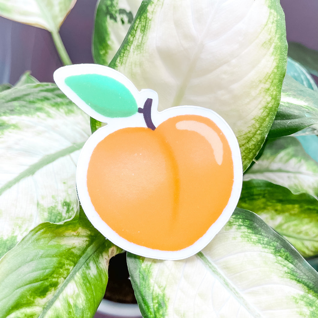 CLEAR Peach Fruit Sticker