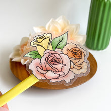 Load image into Gallery viewer, CLEAR Watercolor Floral Sticker
