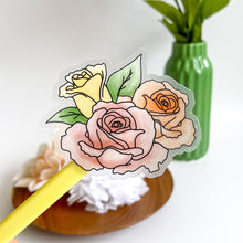 Load image into Gallery viewer, CLEAR Watercolor Floral Sticker
