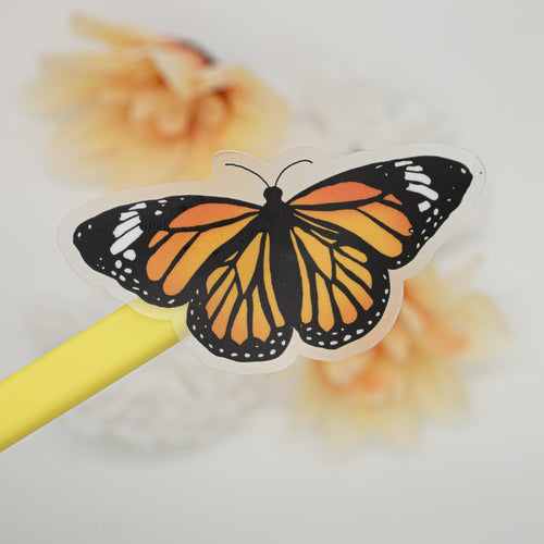 Clear monarch butterfly sticker