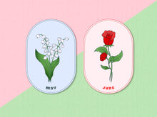 Load image into Gallery viewer, The Birth Month Flower Stickers - May and June
