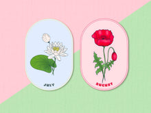 Load image into Gallery viewer, The Birth Month Flower Stickers - July and August
