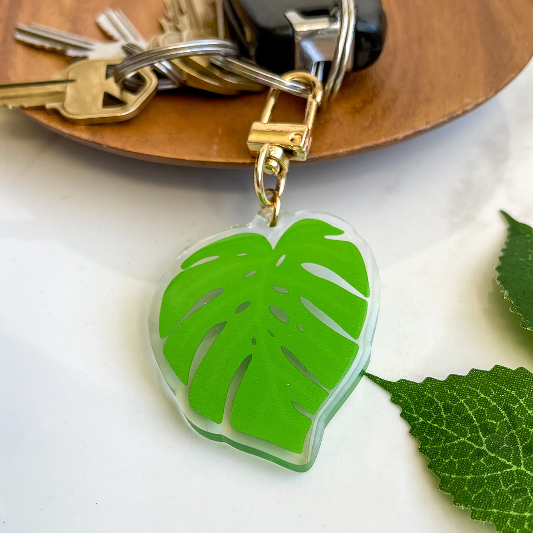 Monstera Plant Leaf Epoxy/Acrylic Keychain