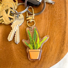 Load image into Gallery viewer, Snake Plant Pot Epoxy/Acrylic Keychain
