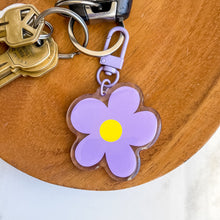 Load image into Gallery viewer, Purple retro flower acrylic keychain 
