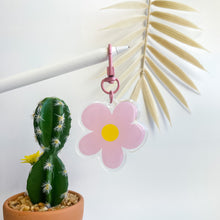 Load image into Gallery viewer, baby pink pastel retro flower acrylick keyring

