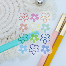 Load image into Gallery viewer, Rainbow Clear Retro Flower sticker
