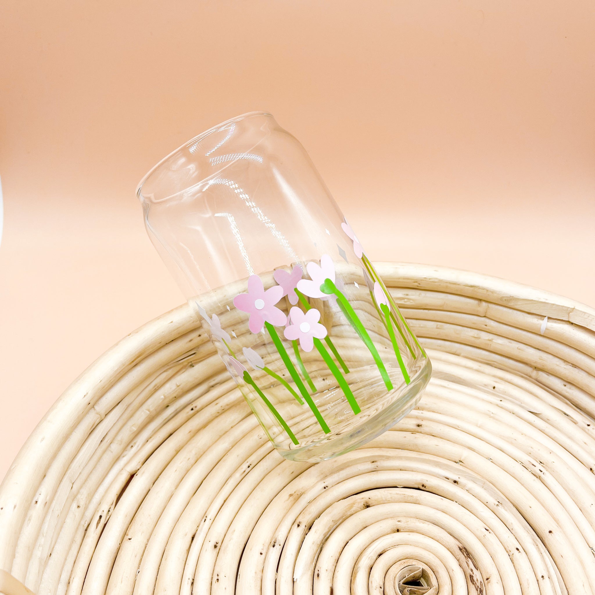 Coffee Flower Can Glass Cup (Lid and Straw not included) – TunDragomir